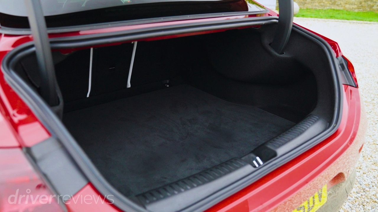 Open boot of the Mercedes-Benz CLA 250+ Electric showing its 405-litre luggage capacity