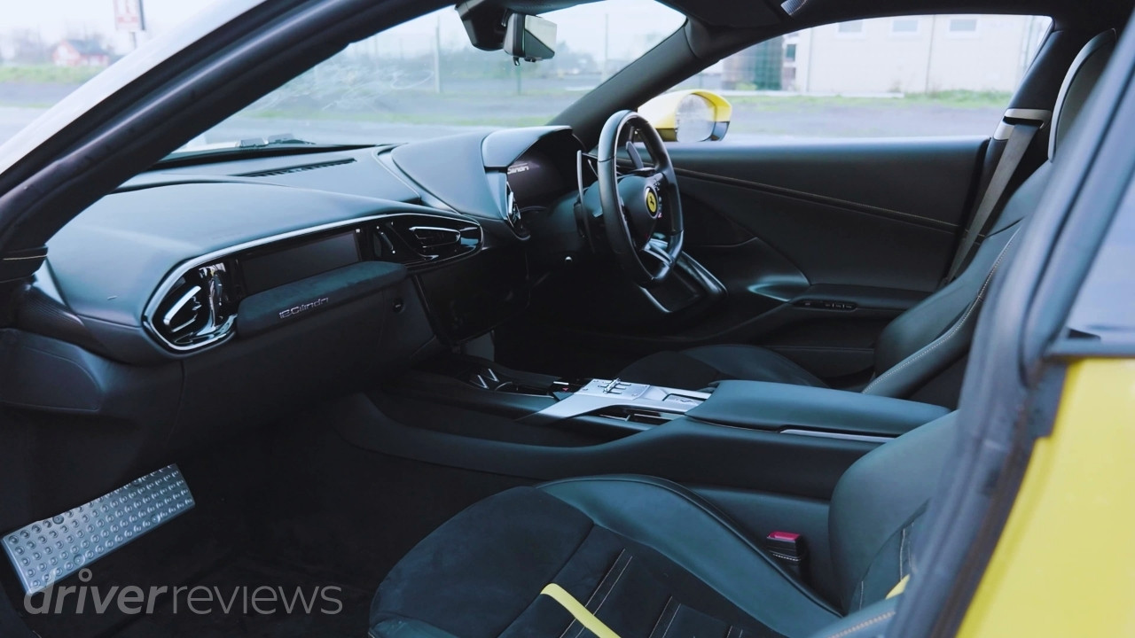Ferrari 12Cilindri Coupé interior with passenger display and central console
