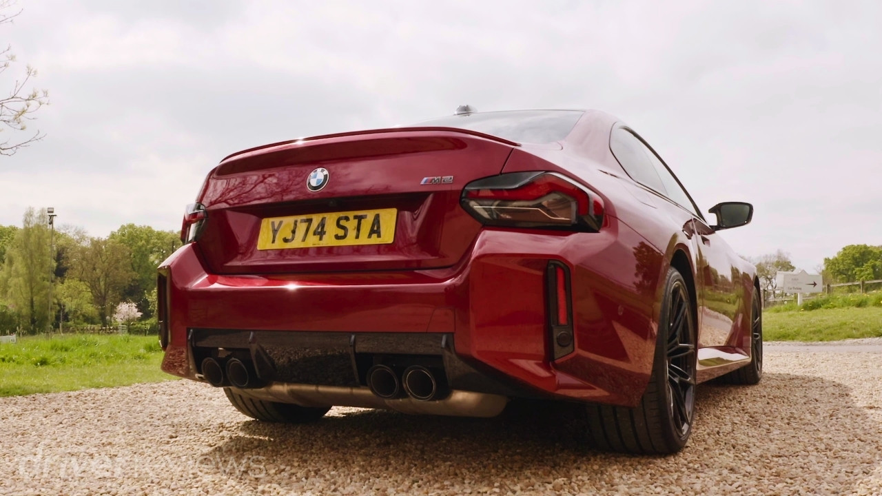 BMW M2 G87 rear diffuser with four black exhaust tips