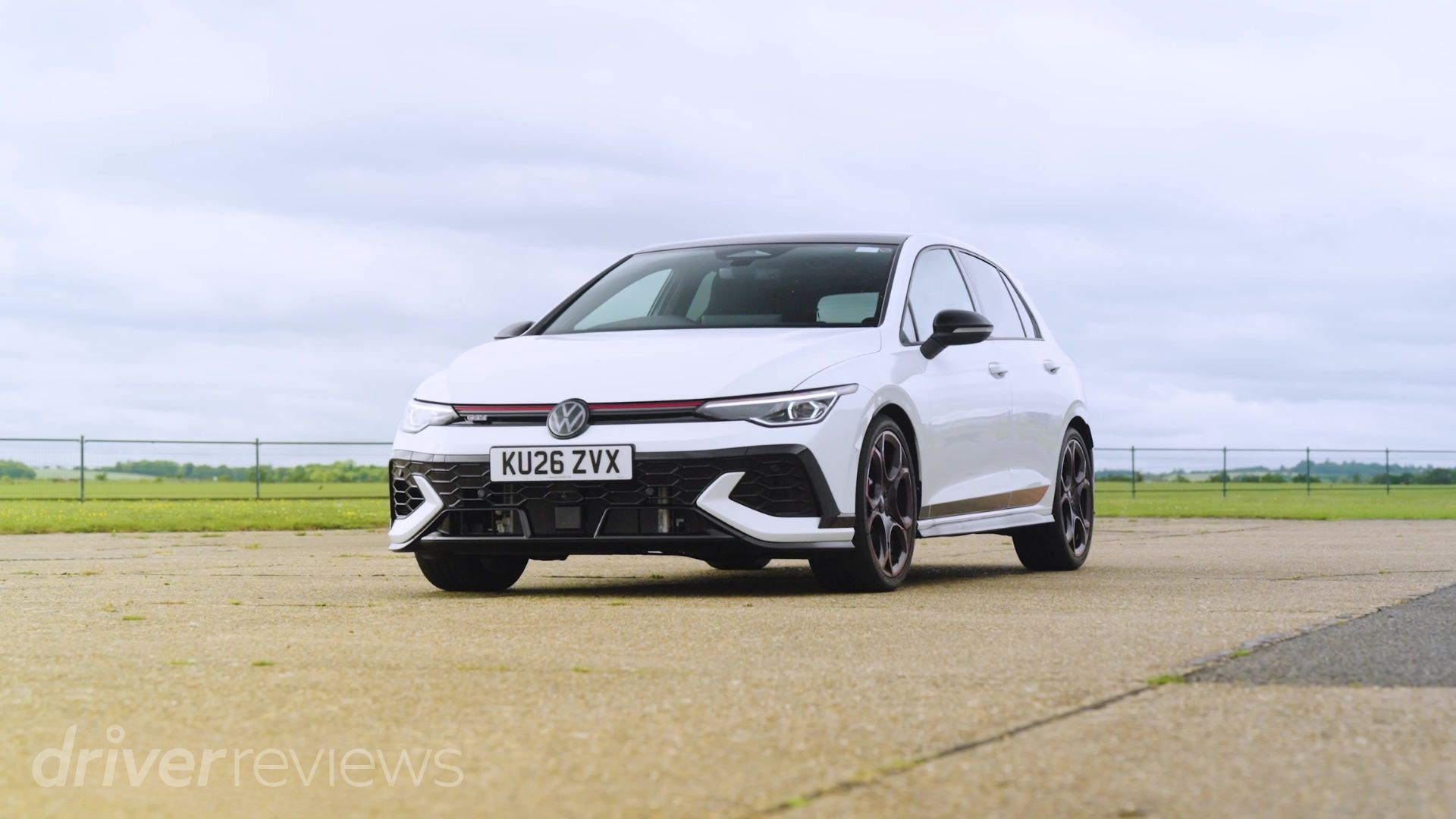 Volkswagen Golf GTI Edition 50 in white, front three-quarter view