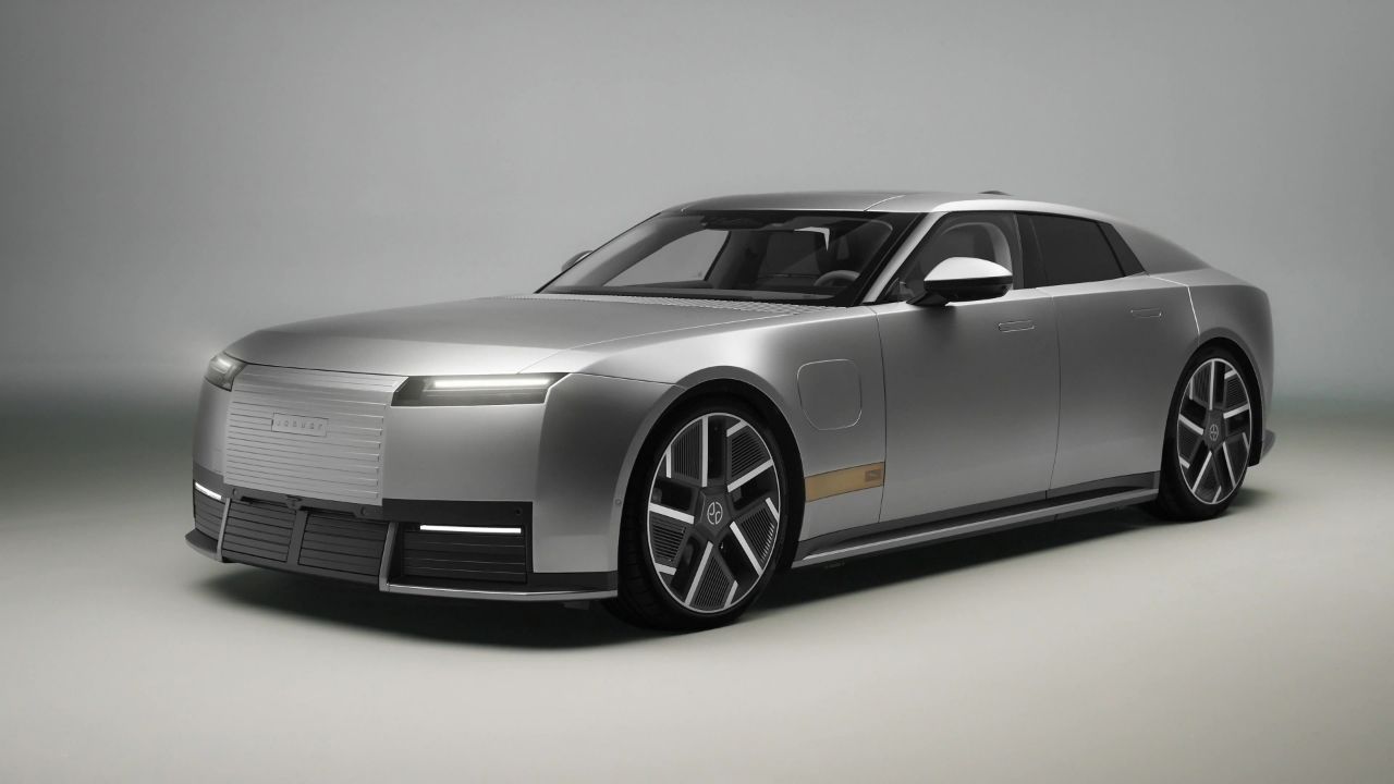 Jaguar Type 01 front three-quarter view at its global reveal