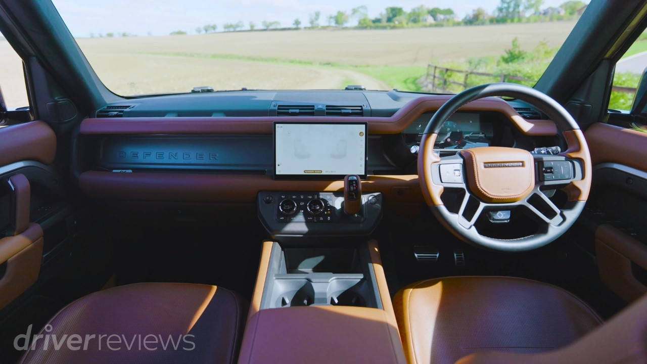Land Rover Defender OCTA dashboard and front cabin
